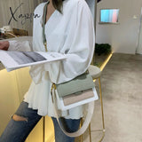 Xajzpa - Contrast Color Leather Crossbody Bags For Women Travel Handbag Fashion Simple Shoulder