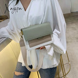 Xajzpa - Contrast Color Leather Crossbody Bags For Women Travel Handbag Fashion Simple Shoulder