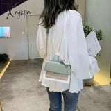 Xajzpa - Contrast Color Leather Crossbody Bags For Women Travel Handbag Fashion Simple Shoulder