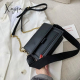 Xajzpa - Contrast Color Leather Crossbody Bags For Women Travel Handbag Fashion Simple Shoulder