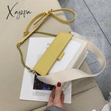 Xajzpa - Contrast Color Leather Crossbody Bags For Women Travel Handbag Fashion Simple Shoulder