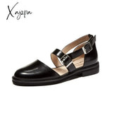 Xajzpa - Contrast Flat Bottom Wild Sandals Black / 5.5