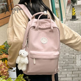 Xajzpa - Cool Student Female Fashion Backpack Waterproof Cute Women School Bag Lady Laptop White