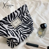 Xajzpa - Corduroy Make Up Bag Organizer Clutch Retro Flower Print Cosmetic Wash Women Travel Makeup