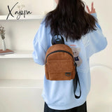 Xajzpa - Corduroy Mini Women’s Backpacks Female Bag Phone Purse Pouch Rucksack For Teen Girls