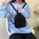 Xajzpa - Corduroy Mini Women’s Backpacks Female Bag Phone Purse Pouch Rucksack For Teen Girls