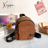 Xajzpa - Corduroy Mini Women’s Backpacks Female Bag Phone Purse Pouch Rucksack For Teen Girls