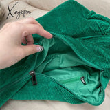 Xajzpa - Corduroy Tote Bag For Women 2023 Fashion Solid Color Shoulder With Side Pocket Girl Autumn