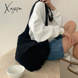 Xajzpa - Corduroy Tote Bag For Women 2023 Fashion Solid Color Shoulder With Side Pocket Girl Autumn
