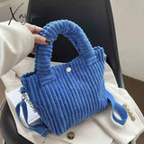 Xajzpa - Corduroy Women’s Bag Autumn Winter New Soft Handbags Cute Totes Fashion Casual Female