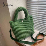 Xajzpa - Corduroy Women’s Bag Autumn Winter New Soft Handbags Cute Totes Fashion Casual Female