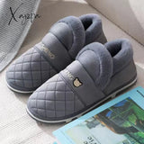 Xajzpa - Coslony Mens House Slippers Winter Shoes Women Home Indoor Warm Soft Sole Male Felt