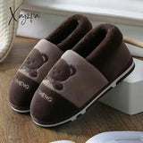 Xajzpa - Coslony Mens House Slippers Winter Shoes Women Home Indoor Warm Soft Sole Male Felt