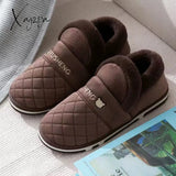 Xajzpa - Coslony Mens House Slippers Winter Shoes Women Home Indoor Warm Soft Sole Male Felt