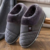 Xajzpa - Coslony Mens House Slippers Winter Shoes Women Home Indoor Warm Soft Sole Male Felt