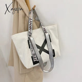 Xajzpa - Cotton Canvas Tote Shopping Bag Lady Big Capacity Pockets Girl Messenger School Books