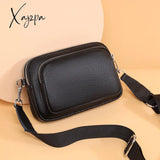 Xajzpa - Cowhide Bag Spring And Summer New Women's Leather Backpack Soft Leather Messenger Bag Broadband Multilayer Shoulder Bag