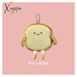 Xajzpa - Creative Bread Toast Plush Shoulder Bag Girls Coin Purse Card Holder Female Casual Cute