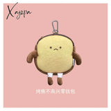 Xajzpa - Creative Bread Toast Plush Shoulder Bag Girls Coin Purse Card Holder Female Casual Cute