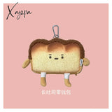 Xajzpa - Creative Bread Toast Plush Shoulder Bag Girls Coin Purse Card Holder Female Casual Cute