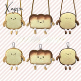 Xajzpa - Creative Bread Toast Plush Shoulder Bag Girls Coin Purse Card Holder Female Casual Cute