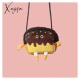 Xajzpa - Creative Bread Toast Plush Shoulder Bag Girls Coin Purse Card Holder Female Casual Cute