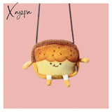 Xajzpa - Creative Bread Toast Plush Shoulder Bag Girls Coin Purse Card Holder Female Casual Cute