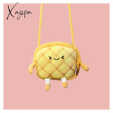 Xajzpa - Creative Bread Toast Plush Shoulder Bag Girls Coin Purse Card Holder Female Casual Cute