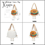 Xajzpa - Creative Kawaii Hamburger Canvas Tote Bag Travel Should Women Leisure Eco Shopping High