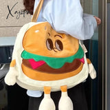 Xajzpa - Creative Kawaii Hamburger Canvas Tote Bag Travel Should Women Leisure Eco Shopping High