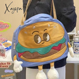 Xajzpa - Creative Kawaii Hamburger Canvas Tote Bag Travel Should Women Leisure Eco Shopping High