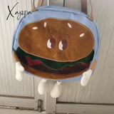 Xajzpa - Creative Kawaii Hamburger Canvas Tote Bag Travel Should Women Leisure Eco Shopping High