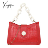 Xajzpa - Crocodile Embossed Baguette Bag Chain Underarm Shoulder Purses Women Bags