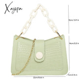 Xajzpa - Crocodile Embossed Baguette Bag Chain Underarm Shoulder Purses Women Bags