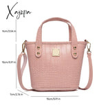 Xajzpa - Crocodile Pattern Bucket Bag Trendy Handbag Zipper Crossbody Women Bags