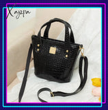 Xajzpa - Crocodile Pattern Bucket Bag Trendy Handbag Zipper Crossbody Women Bags