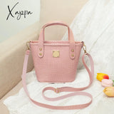 Xajzpa - Crocodile Pattern Bucket Bag Trendy Handbag Zipper Crossbody Women Bags