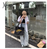 Xajzpa - Crossbody Bags For Women Casual Denim Embroidery Female Shoulder Bag Pack Travel Zipper