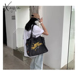 Xajzpa - Crossbody Bags For Women Casual Denim Embroidery Female Shoulder Bag Pack Travel Zipper