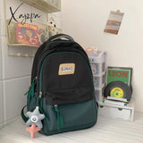 Xajzpa - Cute Backpack For Girls School Teens Casual Color Contrast Nylon Large Capacity Schoolbag