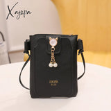 Xajzpa - Cute Cat Decor Crossbody Bag Fashion Shouder Phone Purse Black / M Women Bags