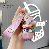 Xajzpa - Cute Penguin Doll Keys Keychain Girls Cartoon Car Keyring Kawaii Women Bag Accessories