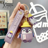 Xajzpa - Cute Penguin Doll Keys Keychain Girls Cartoon Car Keyring Kawaii Women Bag Accessories