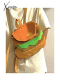 Xajzpa - Cute Retro Hamburger Kawaii Shoulder Bag High Capacity Pu Leather Student Backpack Women