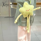 Xajzpa - Cute Star Plush Doll Bag Kawaii Can Be Pull Shoulder Handbag Messenger Fashion Large