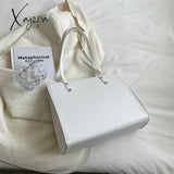 Xajzpa - Cute Strawberry Shoulder Bag Women Fashion Pearly Chain Tote Bags Luxury Pu Leather