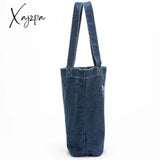 Xajzpa - Denim Tote Bag For Women 2023 Fashion Solid Color Shoulder Bags Girl Simple Large Capacity