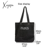 Xajzpa - Denim Tote Bag For Women 2023 Fashion Solid Color Shoulder Bags Girl Simple Large Capacity