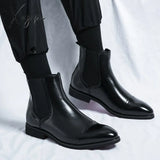 Xajzpa - Designer Chelsea Boots For Men Casual Leather Luxury Formal Business Black Handmade Mens