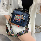 Xajzpa - Designer Luxury Brand Handbags Crossbody Bags Elephant Embroidered For Women Leather